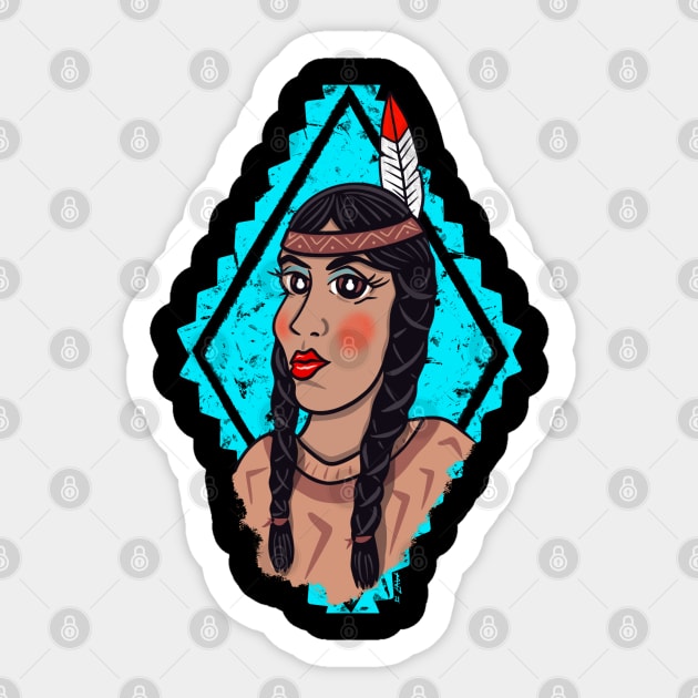 Native American Female Sticker by Chillateez 